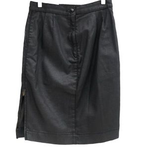 Habitual Dark Gray Waxed Denim Pleated Pencil Skirt Size 27